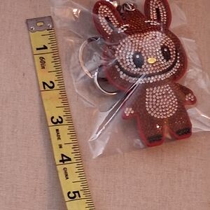 Crystal Keychain/Bag Charm in Clear /Rust Color.This Is the CUTEST !!! New
